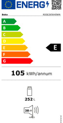 BEKO FRIGORIFICO 1PT 1457X540X575MT 252LT BRANCO (E)