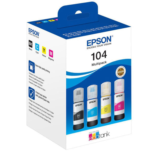 RECARGA TINTA EPSON 104 ECOTANK 4-COLOUR MULTIPACK