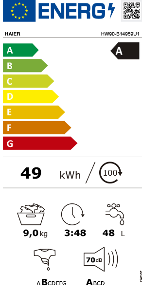 MÁQUINA DE LAVAR ROUPA HAIER HW90-B14959U1-S