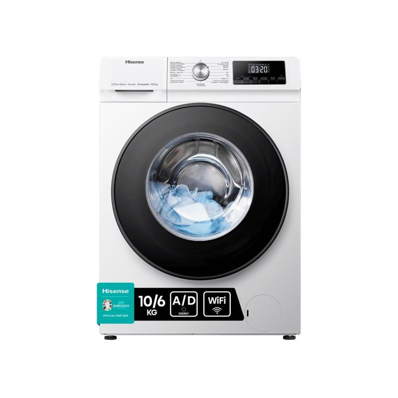 MÁQUINA DE LAVAR E SECAR ROUPA HISENSE WDQA1014EVJMW( 1400 RPM -