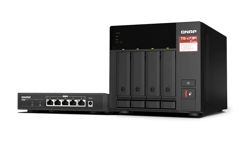 QNAP TS-473A + QSW-1105-5T Bundle Pack NAS Tower Ethernet LAN Pre
