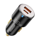 CAR CHARGER USB-A+USB-C 100W ESSAGER (BLACK)