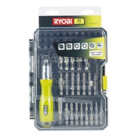 CONJUNTO DE FERRAMENTAS COM 59 BITS RYOBI RAK59SD