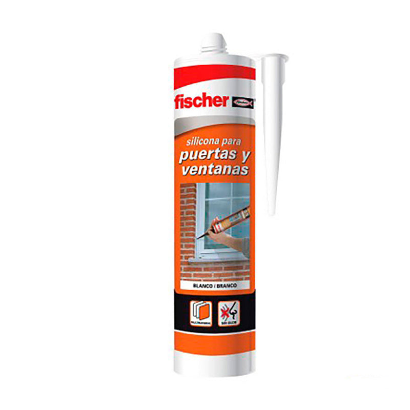 SILICONE NEUTRO PARA PORTAS E JANELAS 300ML BRANCO 505444 FISCHER