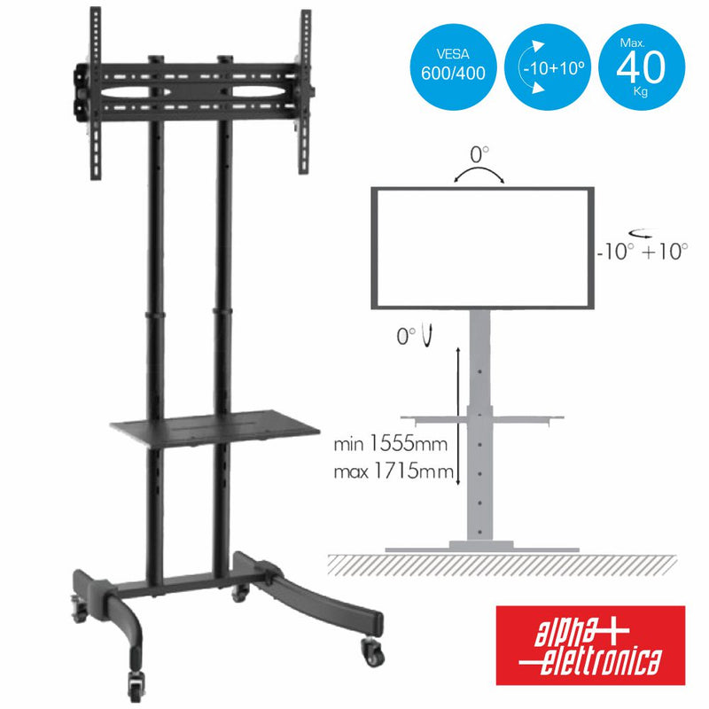 SUPORTE CHÃO LCDLED 3770" INCLINÁVEL 600400 40KG ALPHA