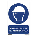 SINAL ´´ES OBLIGATORIO EL USO DE CASCO´´ (PVC 0,7MM) 30X40CM NO