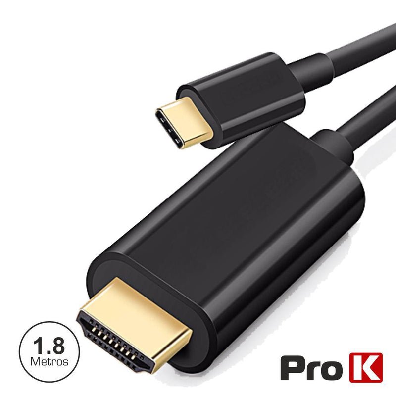 CABO HDMI MACHO P USB-C 3.1 MACHO 1.8M 4K60HZ PROK