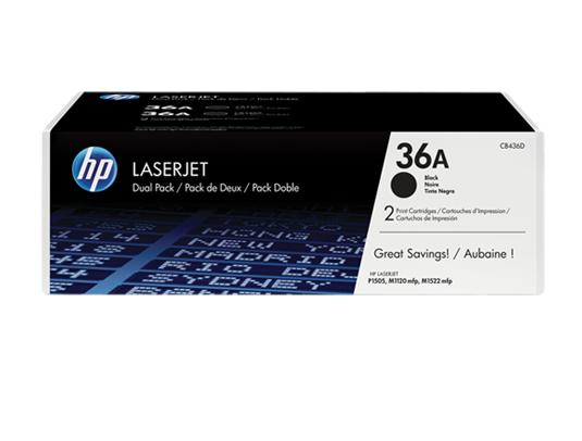 HP Conjunto Duplo de Toner LaserJet Original 36A Preto