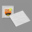 SACO COM 80 GUARDANAPOS BRANCOS DE PAPEL DE 1 CAPA 30X30CM