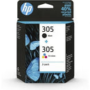 HP Conjunto de 2 tinteiros tricolor/pretos 305 originais