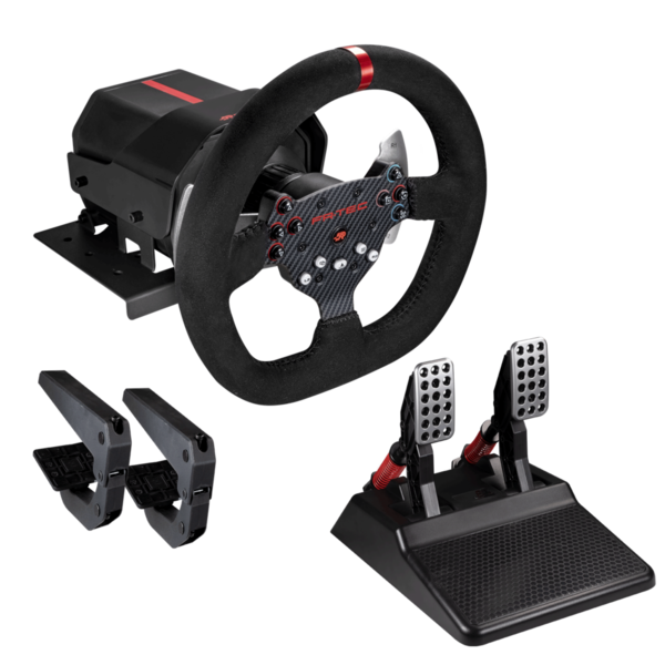 VOLANTE E PEDAIS FR-TEC FORCE RACING PRETO