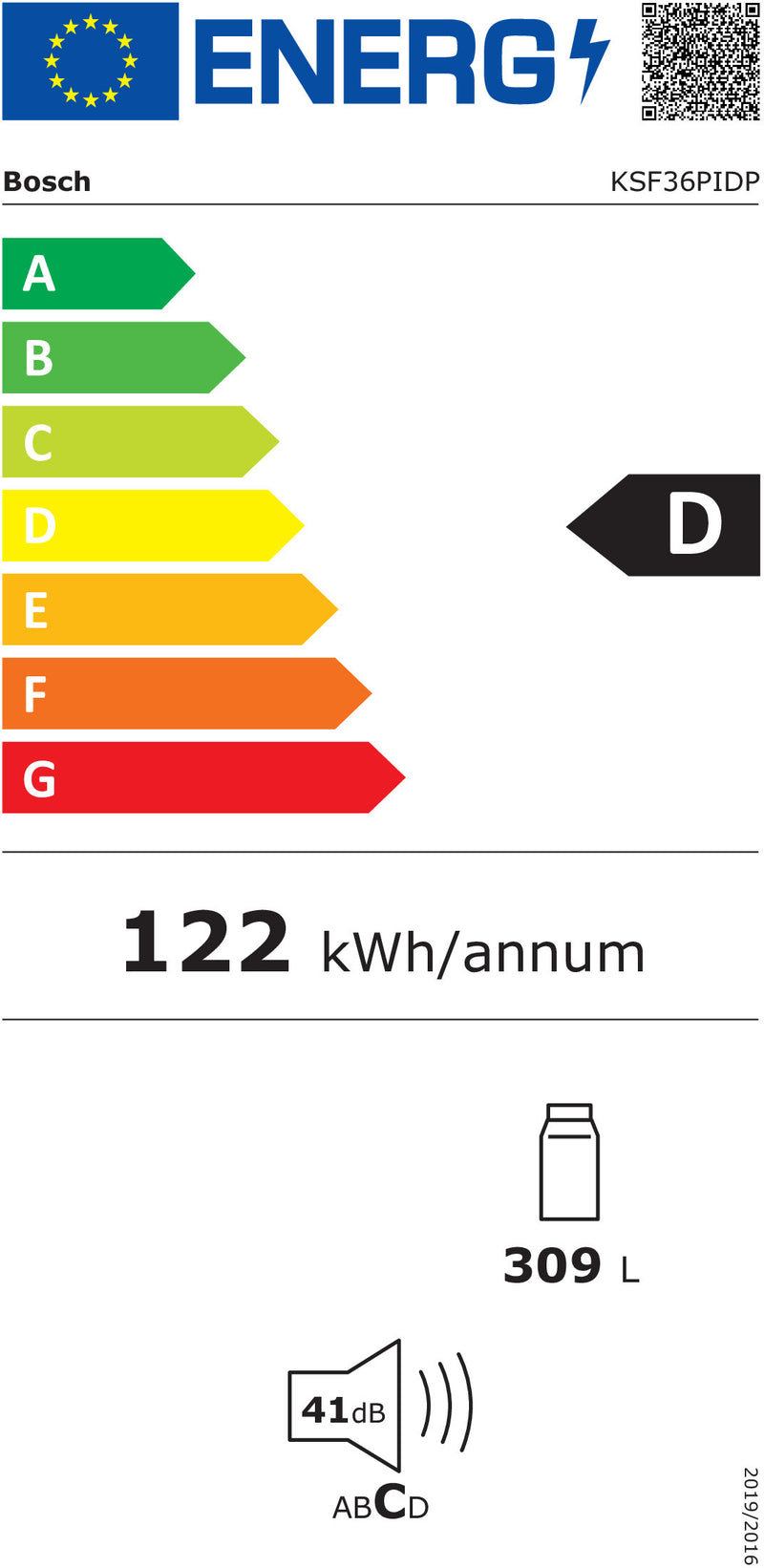 Bosch Serie 8 KSF36PIDP frigorífico Independente 309 l D Aço inox