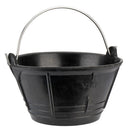 BALDE DE BORRACHA PRETA ITALIANA 10 L, COM CABO DE METAL.