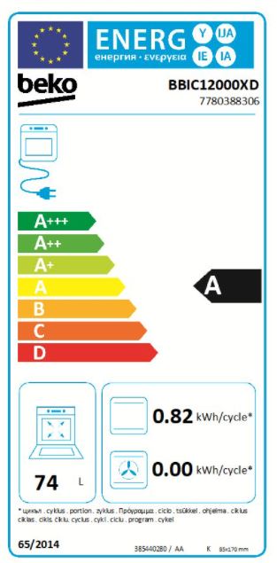 Beko BBIC12100XD forno 74 l A Aço inoxidável