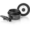 CAÇAROLA HAEGER EASYFITPOTS 161820 ( 16, 18 E 20 CM - PRETO  - CO