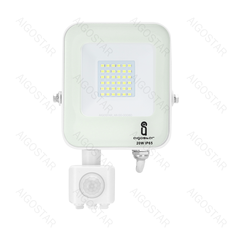 HOLOFOTE LED COM SENSOR BRANCO 20W