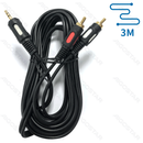 CABO DE ÁUDIO 3,5 MACHO PARA -2RCA 3M PRETO