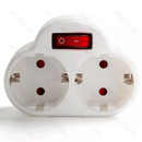 ADAPTADOR ALEMÃO DE 2 VIAS COM INTERRUPTOR 16A BRANCO