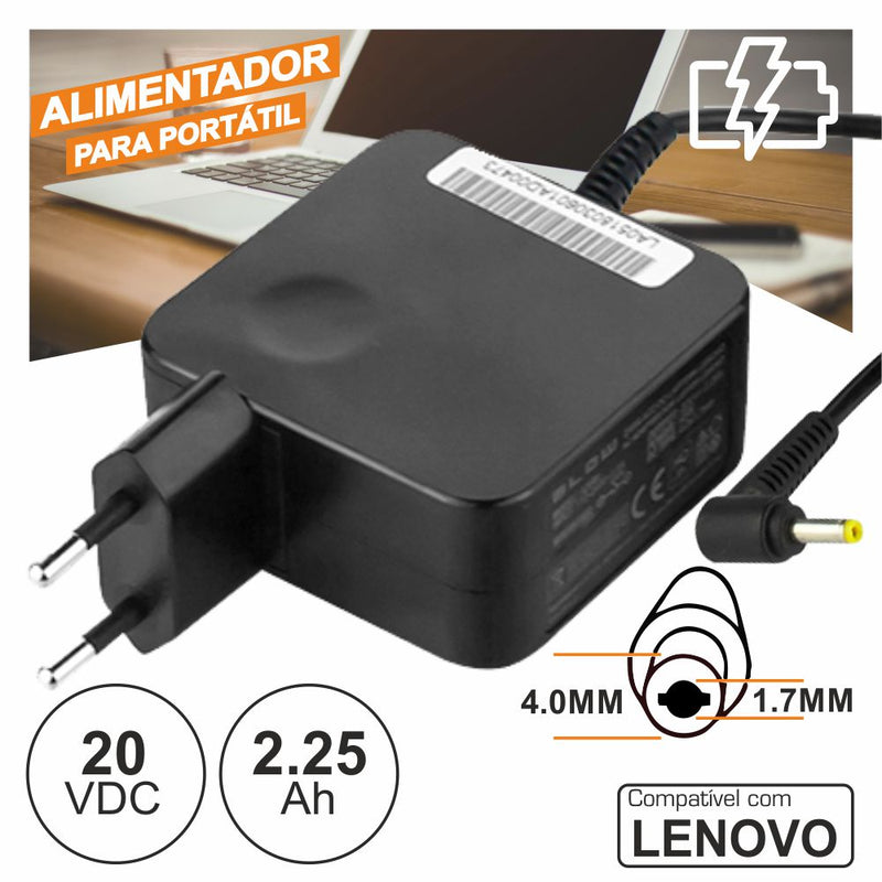 ALIMENTADOR P LENOVO 20V 2.25A 45W 4.0X1.7MM