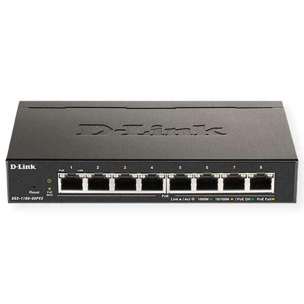 SWITCH D-LINK 8-PORT POE GIGABIT SMART MANAGED (64W)