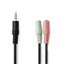NEDIS CABO AUDIO STEREO 1 X 3.5MM MACHO 2 X 3.5MM FEMEA 20CM