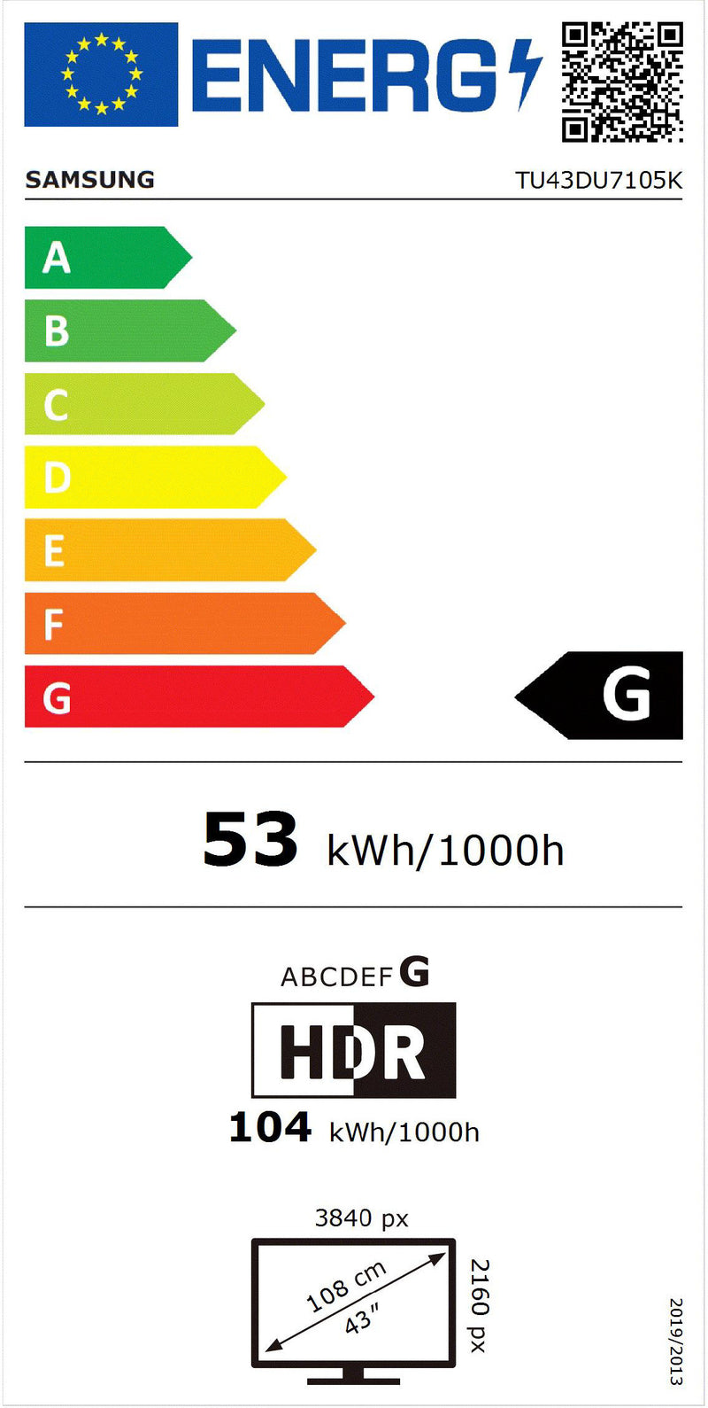 Samsung TU43DU7105K 109,2 cm (43") 4K Ultra HD Smart TV Wi-Fi Pr