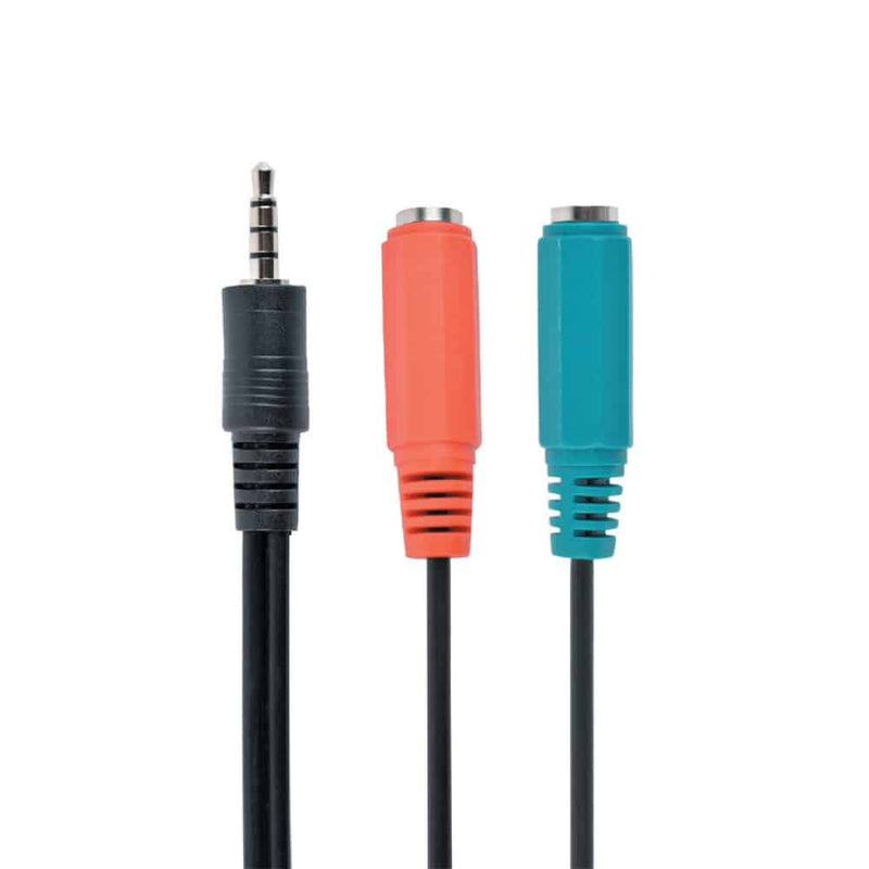 ADAPTADOR 2 JACK 3,5MM  MICRO+SOM  PARA JACK 3,5MM - PRETO