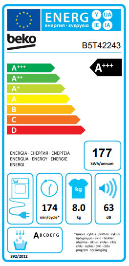 MÁQUINA DE SECAR ROUPA BEKO B5T42243 8Kg A+++