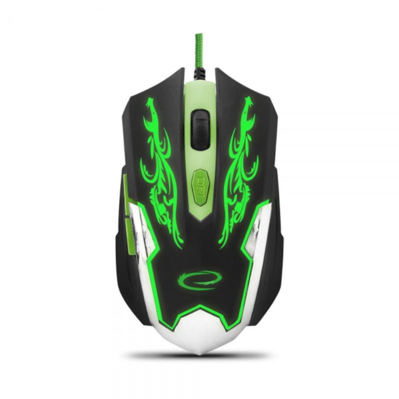 RATO ÓPTICO 8002400 DPI USB P GAMING LED VERDE 6D CYBORG