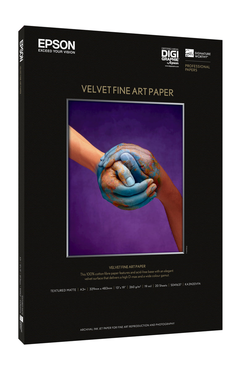 Epson Velvet Fine Art Paper, A3+, 260g/m², 20 Blatt