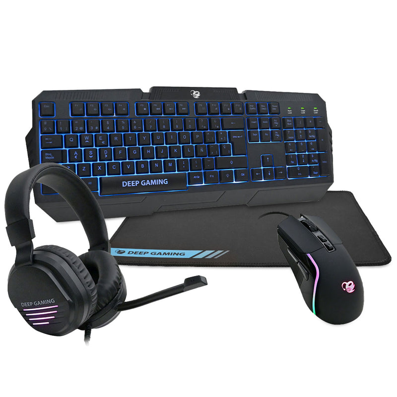 Deep Gaming Pack gaming DeepX-Wing 2 teclado Rato incluído USB QW