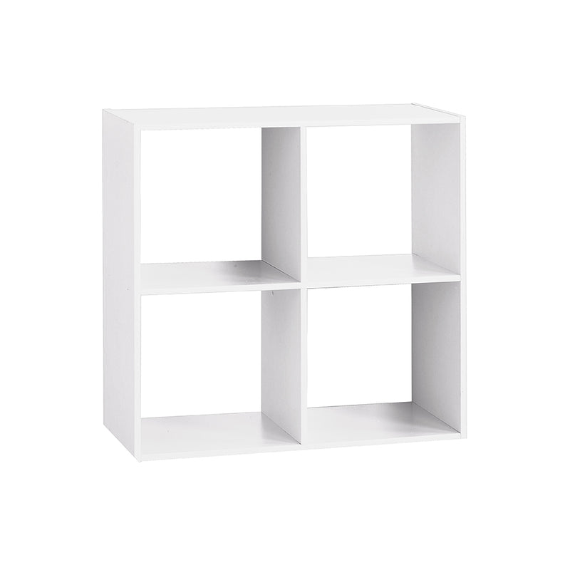 ESTANTE MADEIRA COR BRANCO PARA 4 CAIXAS DE ORGANIZAÇÃO 67.6X32X6