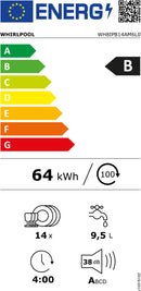 MÁQUINA DE LAVAR LOUÇA DE ENCASTRE 14 TALHERES WHIRLPOOL WH8IPB14