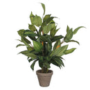 HOSTA VERDE PVC EM VASO CINZENTO