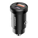 CARREGADOR DE AUTOMÓVEL 1XUSB-A 1XUSB-C 45W ESSAGER (PRETO)
