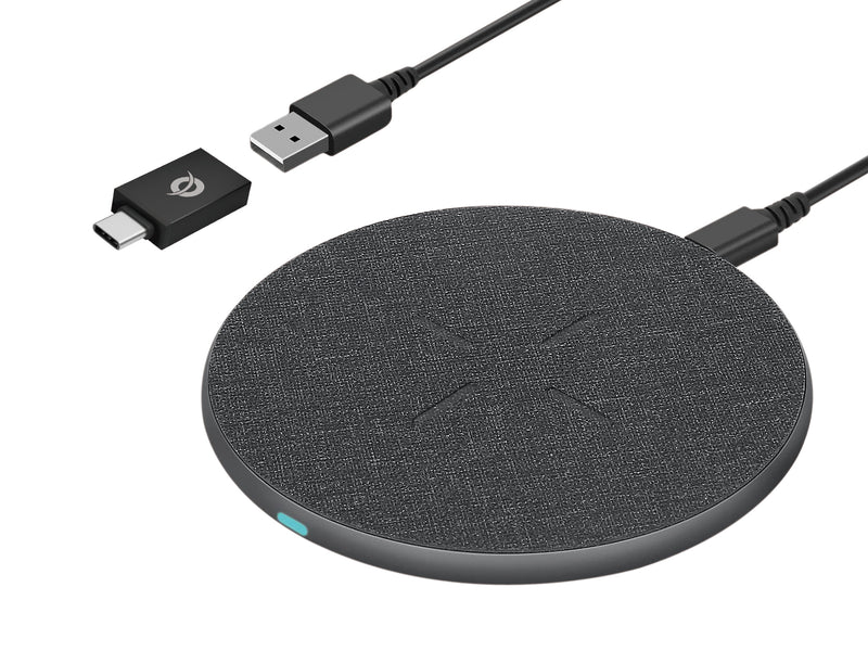 15W WIRELESS CHARGER WITH USB-C TO USB-A ADAPTER