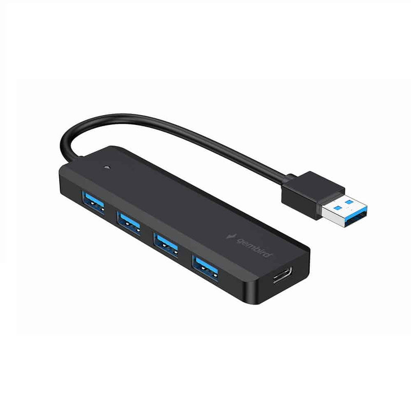 HUB USB3.0 GEMBIRD COM 4 PORTAS USB 3.0 PRETO