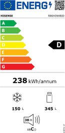 FRIGORÍFICO COMBINADO HISENSE RB645N4BID( TOTAL NO FROST  - INOX