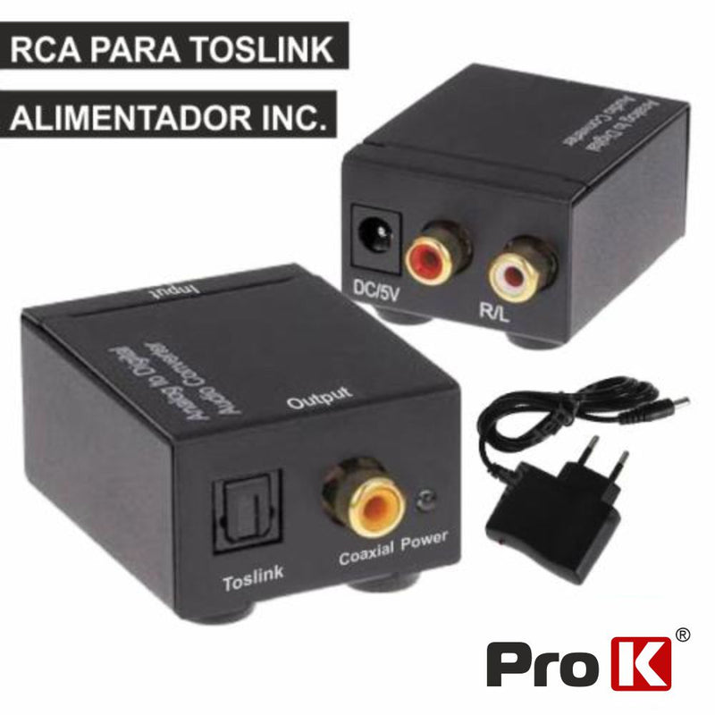 CONVERSOR ÁUDIO RCA-TOSLINK PROK