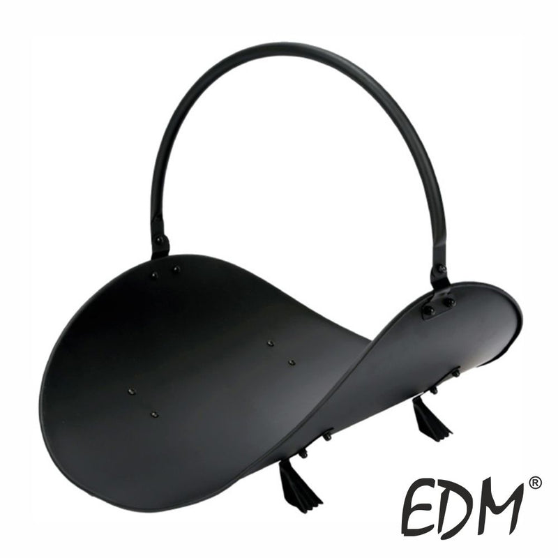 CESTO METÁLICO PARA LENHA. COR PRETO EDM