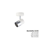 CANDEEIRO HALOGÉNIO 1 FOCO COR CROMADO+BRANCO OSSO GU-10 MODELO M