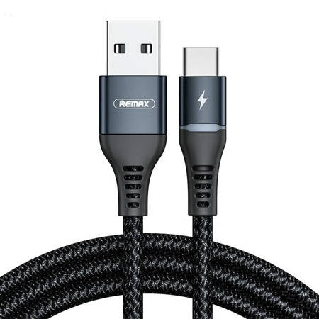 KABEL USB-C REMAX LUZ COLORIDA, 1 M, 2,4 A PRETO