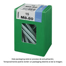 CAIXA L 15 UNID. PARAFUSO METRICO CAB HEX+PORCA ZINCO M 8X80MM FA