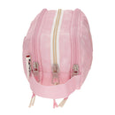 ESTOJO ESCOLAR PEPE JEANS HOLI COM ZIPER TRIPLO COR DE ROSA C/ ZI