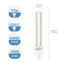 LAMPÂDA LED G24 15W 6400K 1800LM BRANCO FRIO