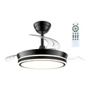 VENTILADOR DE TETO LED CCT, 3 PÁS RETRÁTEIS 39 W, 4290 LM, PRETO,