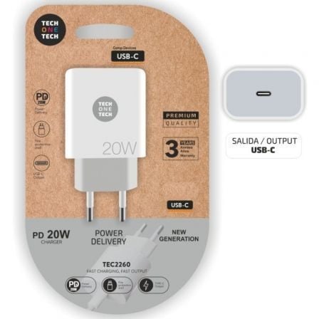 CARREGADOR DE PAREDE TECH ONE TECH TEC2260 1XUSB TIPO-C 20W