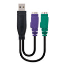 Nanocable 10.03.0101 cabo PS/2 0,15 m 2x 6-p Mini-DIN USB A Preto