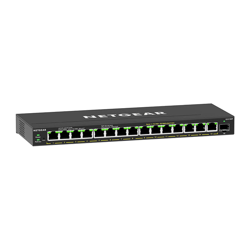 NETGEAR GS316EP-100PES switch de rede Gerido Gigabit Ethernet (10