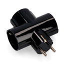 FICHA 2P+T TIPO F TRIPLO BAQUELITE PRETA T/TL 16A 250V (RETRACTIL